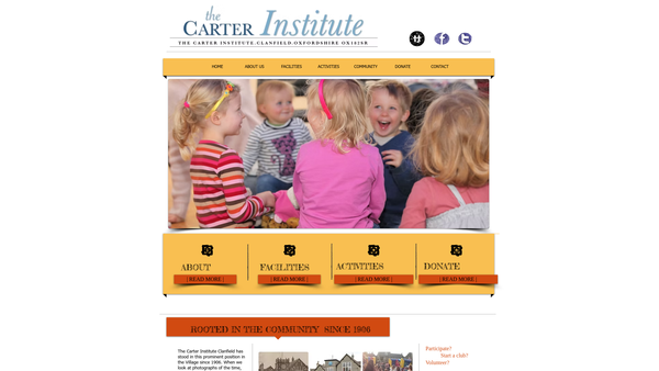 Screenshot of the Carter Institute website