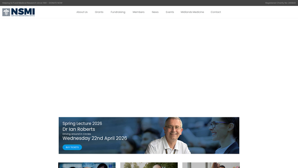 Screenshot of the The North Staffordshire Medical Institute Limited website