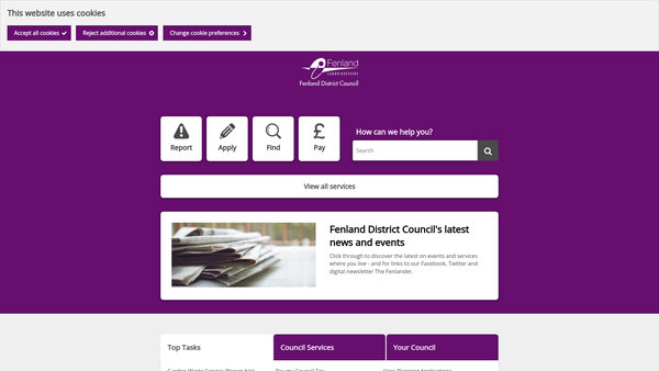 Screenshot of the Isle Of Ely Society For The Blind website
