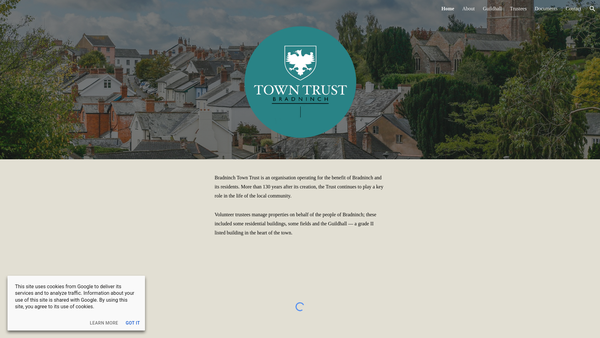 Screenshot of the Bradninch Parochial Charities website