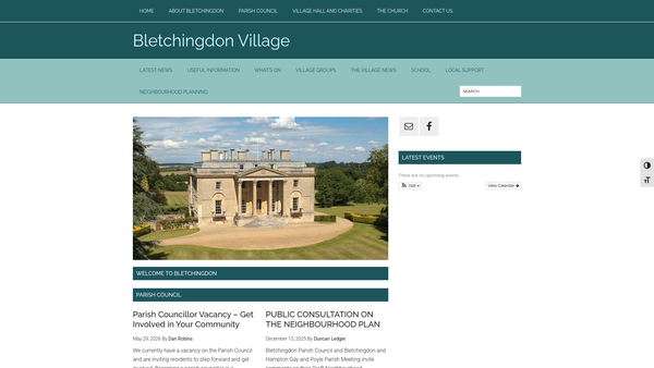 Screenshot of the The Bletchington Charity website