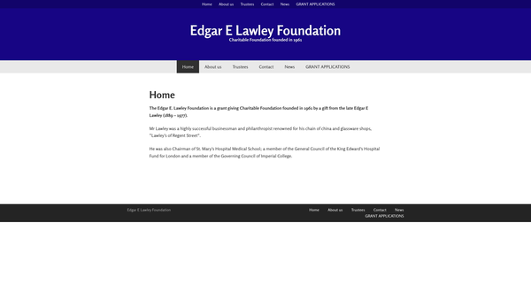 Screenshot of the The Edgar E Lawley Foundation website