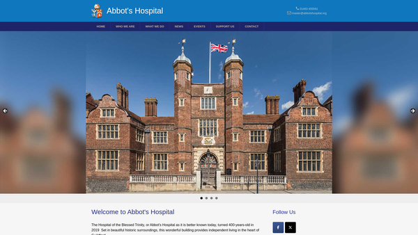 Screenshot of the Hospital Of The Blessed Trinity, Guildford website
