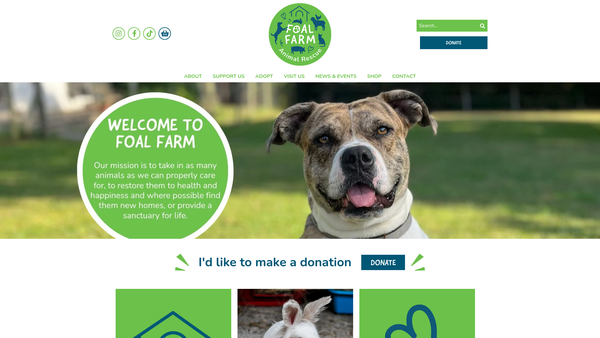 Screenshot of the Friends Of Animals League website