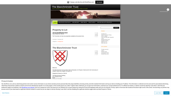 Screenshot of the Blanchminster Trust website