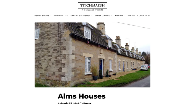 Screenshot of the Hospital Or Almshouses Of Dorothy Elizabeth Pickering And Frances Byrd website