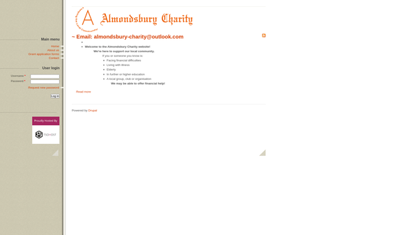 Screenshot of the Almondsbury Charity website