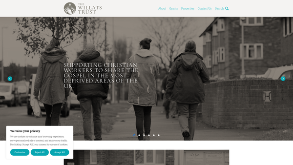 Screenshot of the Mr Willats' Charity website