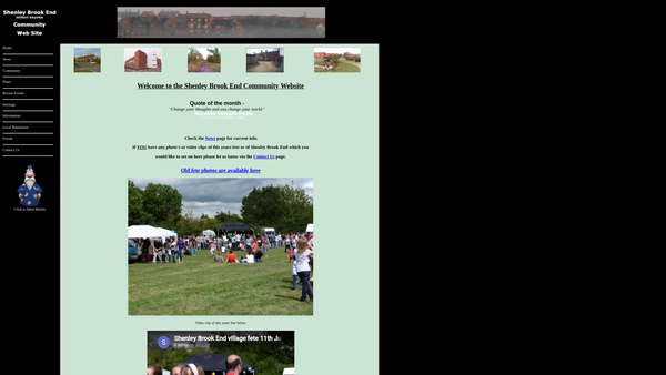 Screenshot of the Shenley Brook End Village Hall website