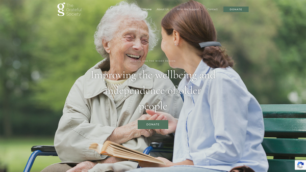Screenshot of the Grateful Society website