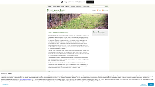 Screenshot of the The Newent United Charity website