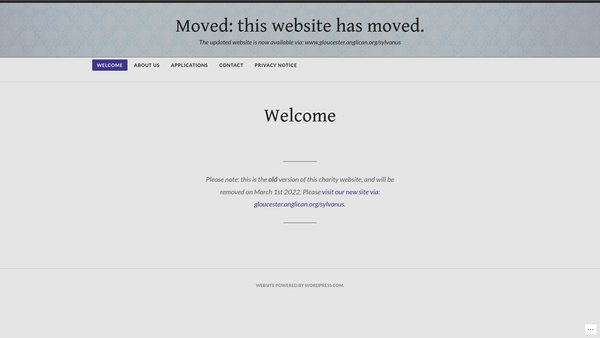 Screenshot of the Sylvanus Lysons Charity website