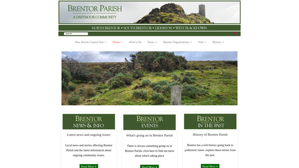 Screenshot of the Brentor Village Hall And Playing Field website