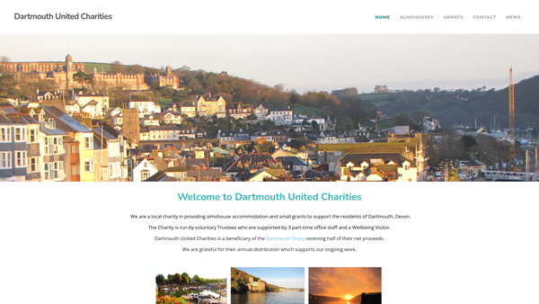 Screenshot of the Dartmouth United Charities website