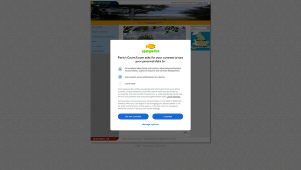 Screenshot of the Norton And Lenchwick Parish Hall website