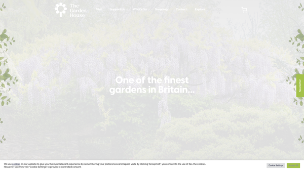 Screenshot of the The Fortescue Garden Trust website