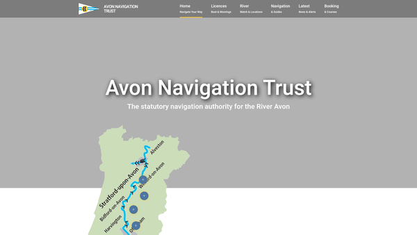 Screenshot of the The Lower Avon Navigation Trust Limited website