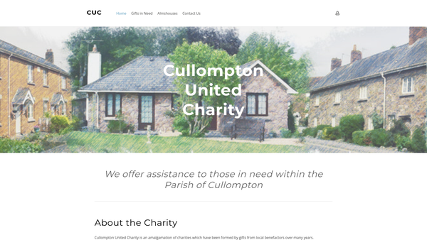 Screenshot of the Cullompton United Charity website