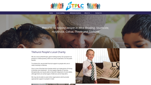 Screenshot of the Tilehurst Poor's Land Charity website