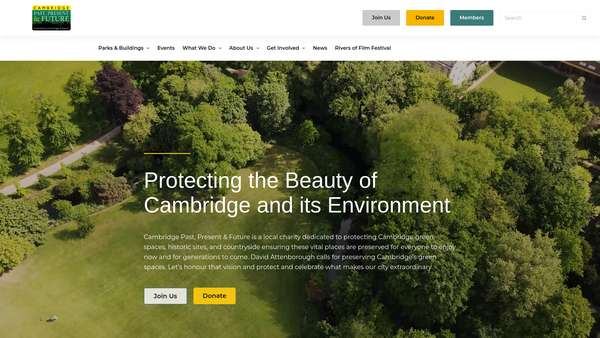 Screenshot of the Cambridge Past, Present & Future website