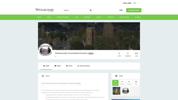 Screenshot of the The Wiveliscombe Dispensary Trust website
