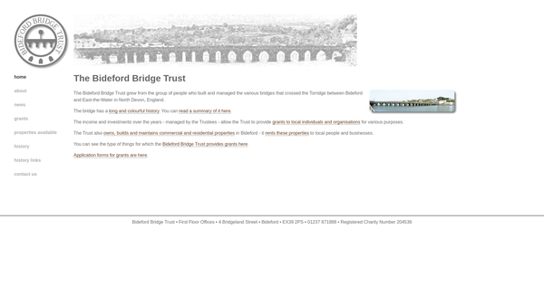 Screenshot of the The Bridge Trust website