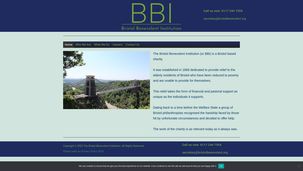 Screenshot of the The Bristol Benevolent Institution website