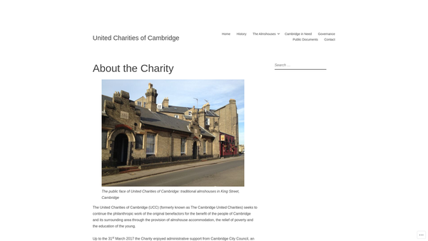 Screenshot of the United Charities Of Cambridge website