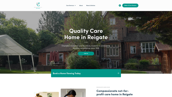 Screenshot of the Ridgegate Home website