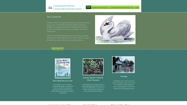 Screenshot of the Leatherhead And District Countryside Protection Society website