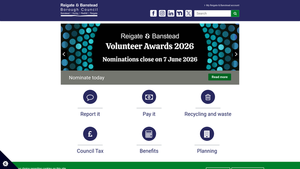 Screenshot of the Reigate Hill Drinking Fountain website
