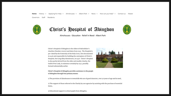 Screenshot of the Christ's Hospital Of Abingdon website