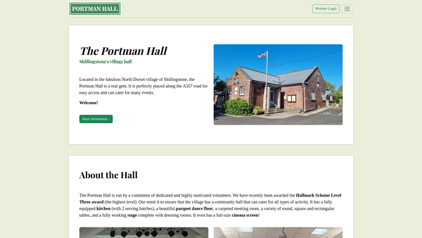 Screenshot of the Portman Hall Trust website
