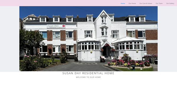 Screenshot of the Susan Day Residential Home website