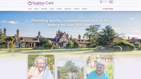 Screenshot of the Michael Yoakley's Charity website