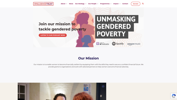Screenshot of the Smallwood Trust website