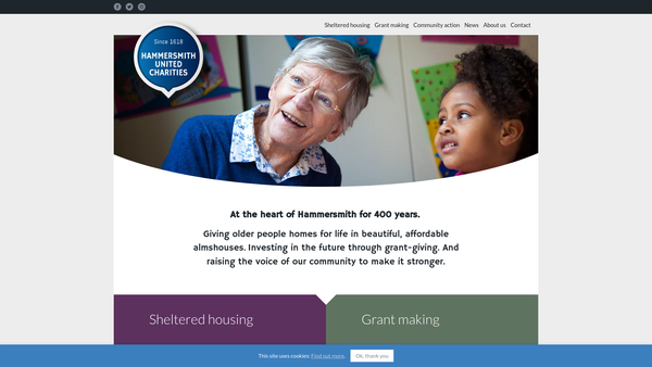 Screenshot of the Hammersmith United Charities website