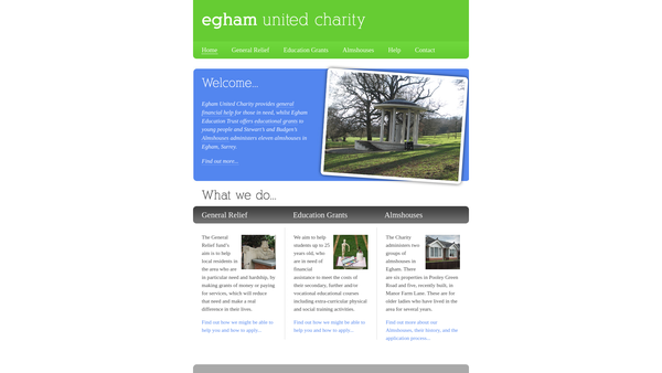 Screenshot of the Stewart's And Budgen's Almshouses website