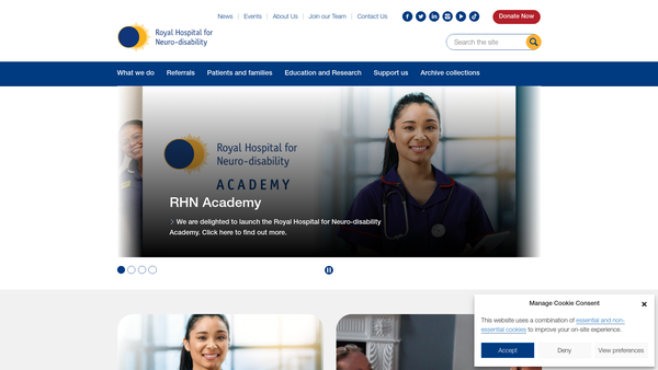 Screenshot of the Royal Hospital For Neuro-Disability website