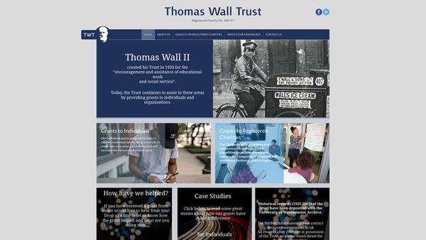 Screenshot of the The Thomas Wall Trust website