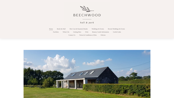 Screenshot of the Beechwood Hall And Rural Park website