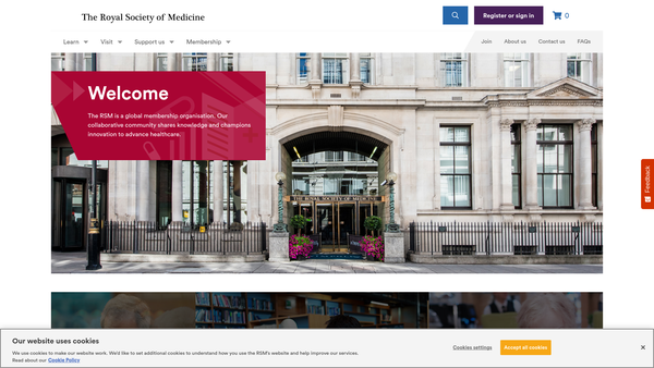 Screenshot of the The Royal Society Of Medicine website