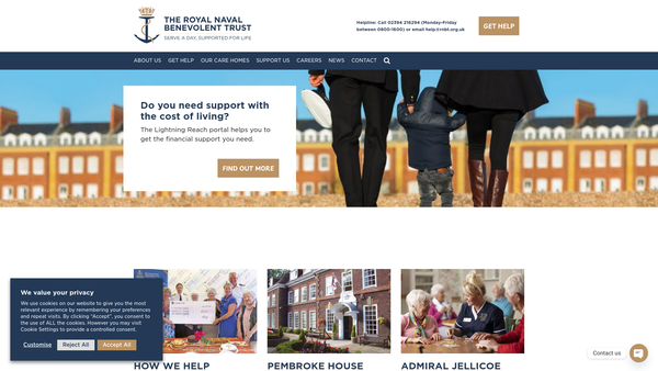 Screenshot of the The Royal Naval Benevolent Trust (Grand Fleet And Kindred Funds) website