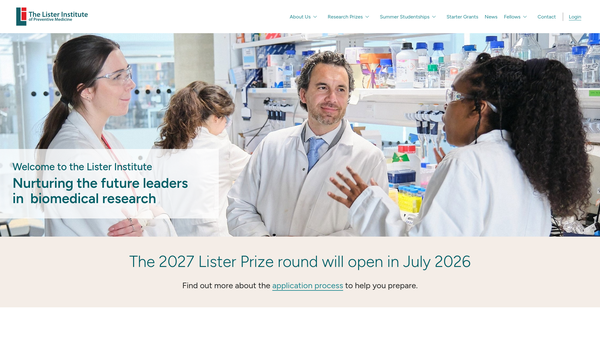 Screenshot of the The Lister Institute Of Preventive Medicine website