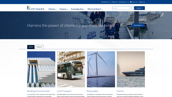 Screenshot of the The Scott Bader Commonwealth Limited website