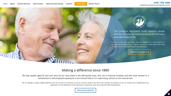 Screenshot of the The Liverpool Merchants' Guild website