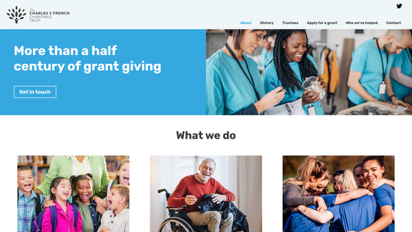 Screenshot of the Charles S French Charitable Trust website