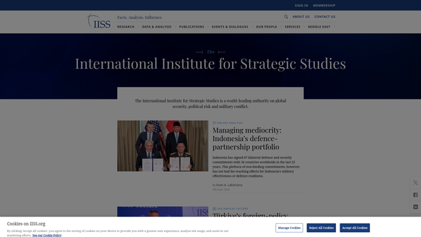 Screenshot of the The International Institute For Strategic Studies website