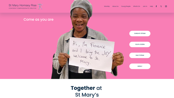 Screenshot of the St Mary's Mission Hall Fund website