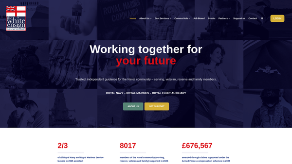 Screenshot of the The White Ensign Association Limited website